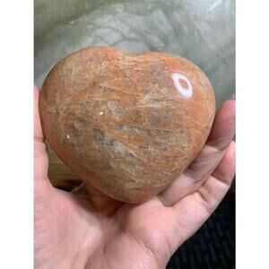 Peach moonstone heart